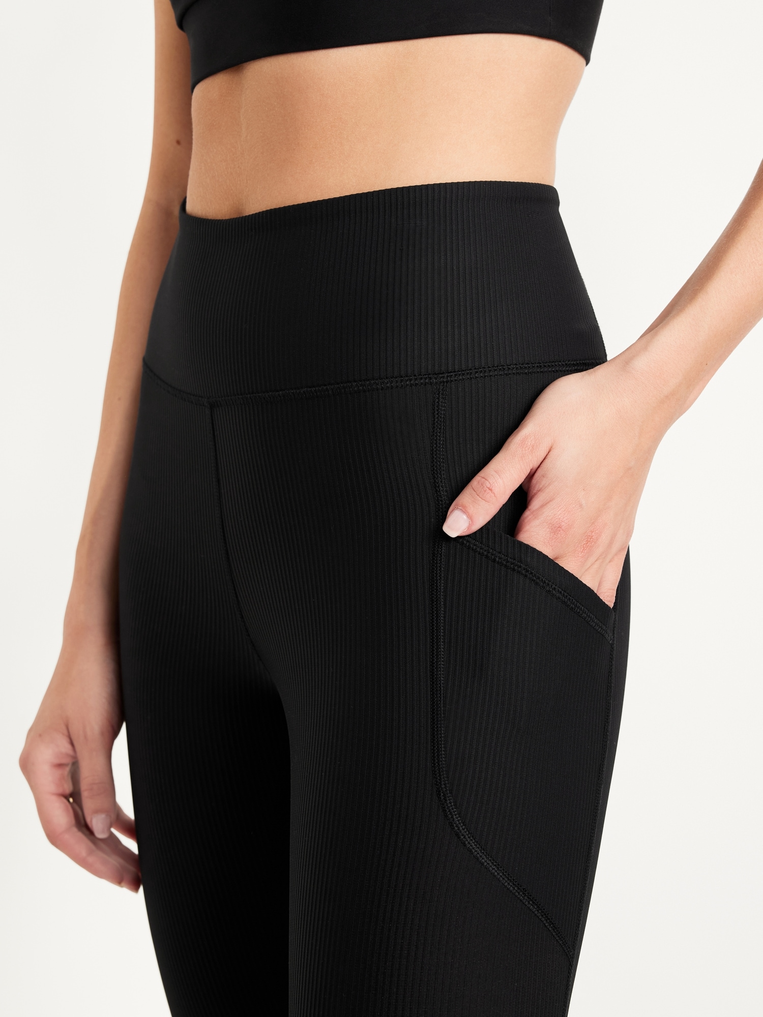High-Waisted PowerSoft Ribbed Leggings