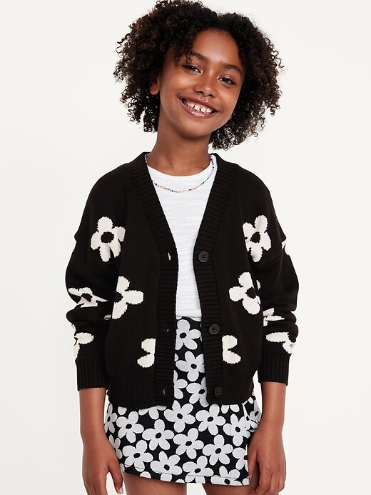 Printed Button-Front Cardigan Sweater for Girls | Old Navy