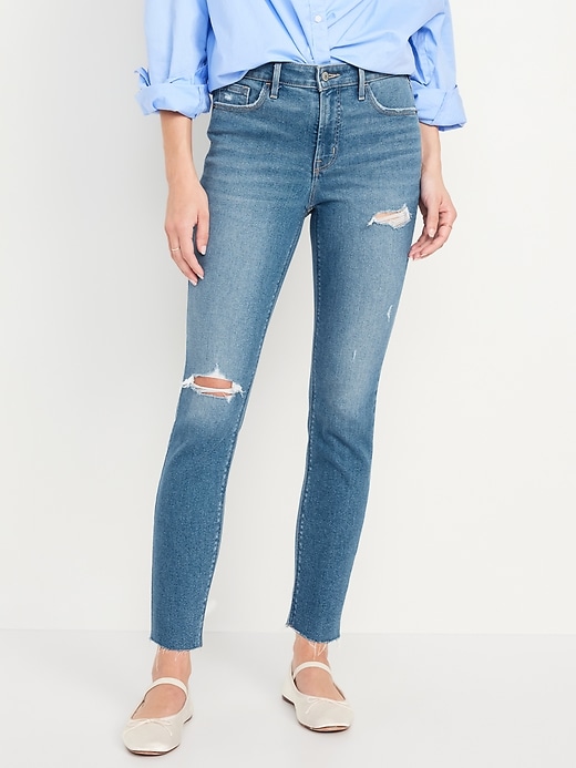 Image number 2 showing, High-Waisted Rockstar Super-Skinny Ankle Jeans