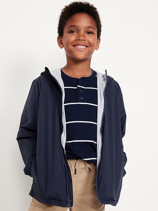 View large product image 1 of 4. Hooded Zip-Front Water-Resistant Jacket for Boys