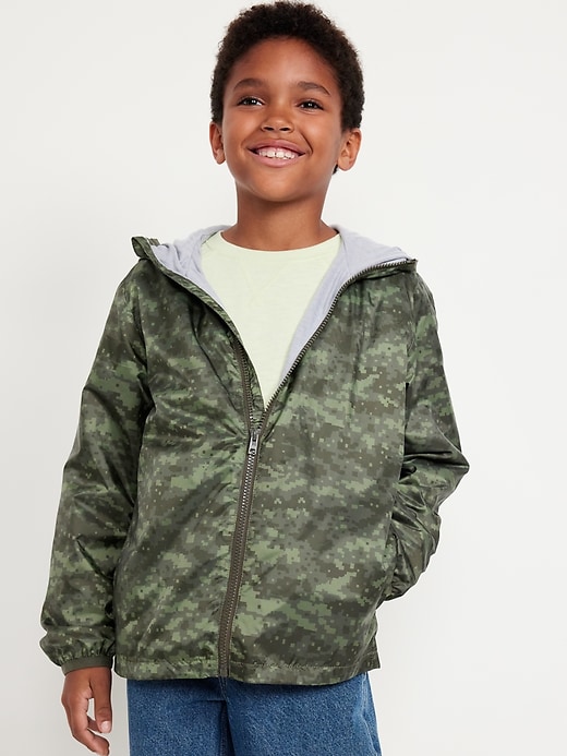 View large product image 1 of 4. Hooded Zip-Front Water-Resistant Jacket for Boys