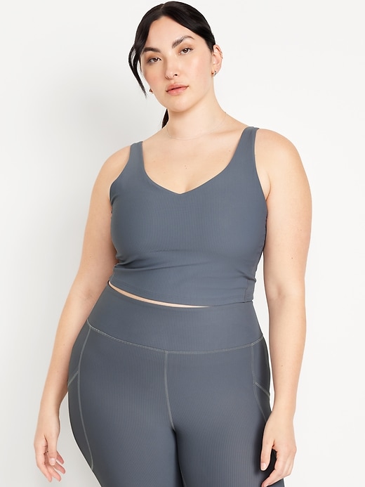 Image number 7 showing, Light Support PowerSoft Ribbed Longline Sports Bra