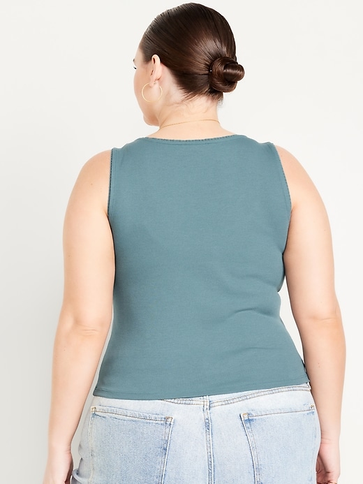 Image number 8 showing, Cinched Rib-Knit Crop Tank Top