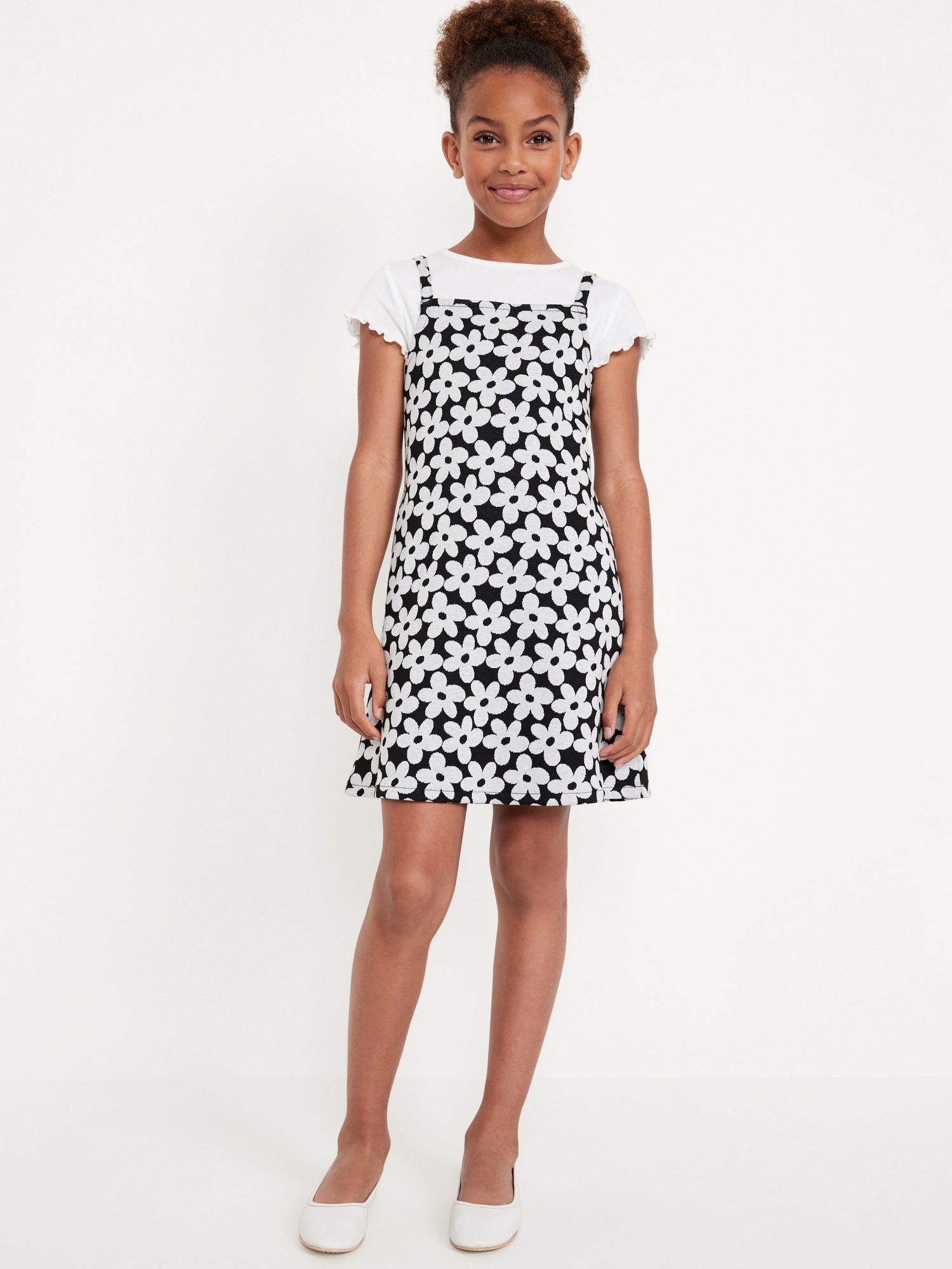 Sleeveless Fit and Flare Dress T-Shirt Set for Girls