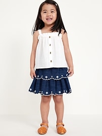 Image number 1 showing, Sleeveless Button-Front Top for Toddler Girls