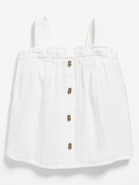 Image number 3 showing, Sleeveless Button-Front Top for Toddler Girls