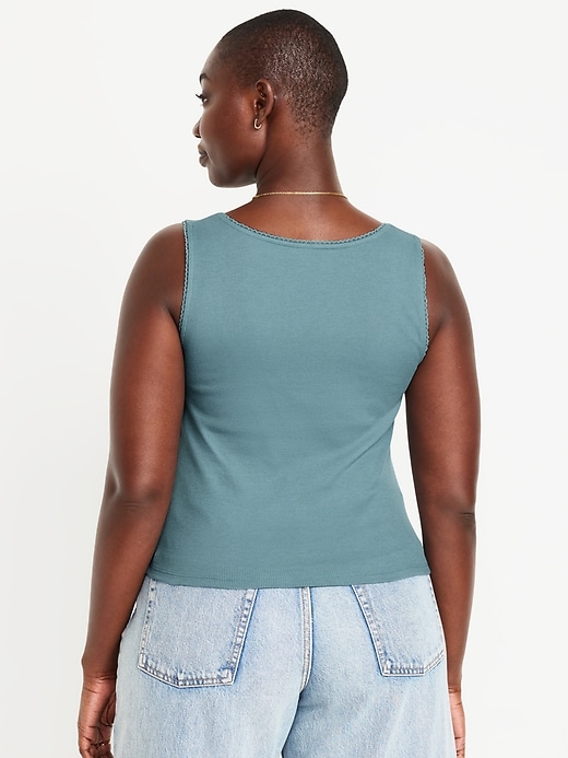 Image number 6 showing, Cinched Rib-Knit Crop Tank Top