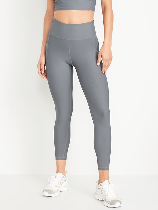 Image number 1 showing, High-Waisted PowerSoft Rib Pocket Leggings