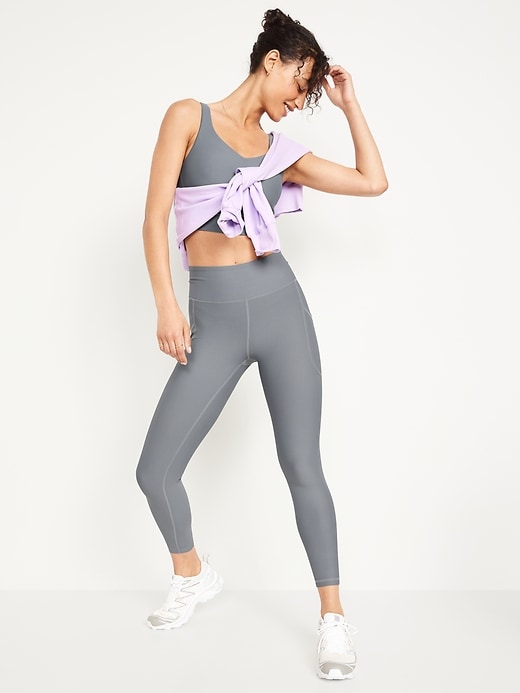 Image number 3 showing, High-Waisted PowerSoft Rib Pocket Leggings