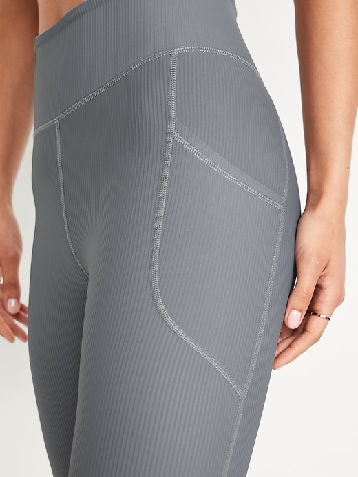 Image number 4 showing, High-Waisted PowerSoft Rib Pocket Leggings