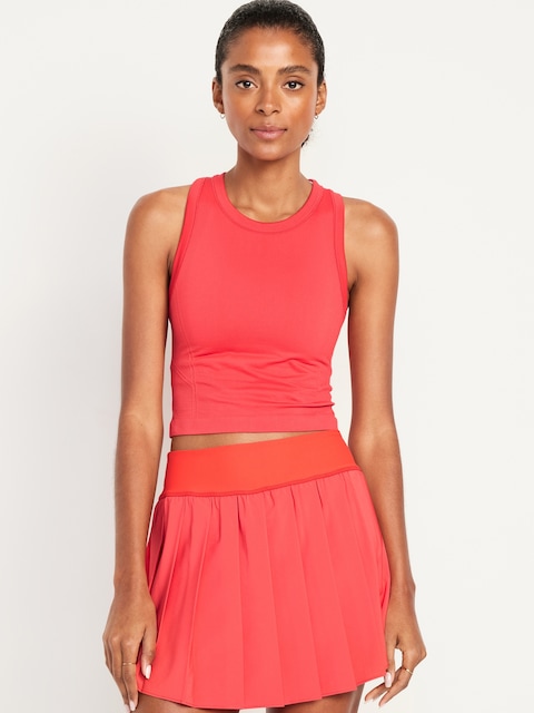 Fluid Seamless Fitted Crop Tank Top - Cherry Tomato