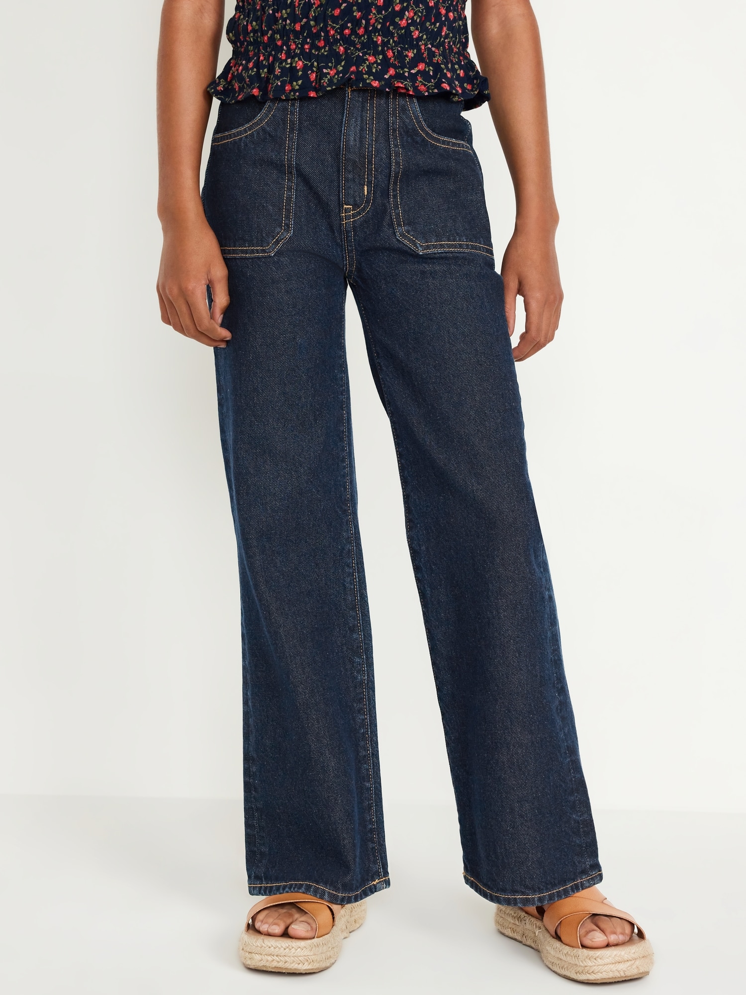 High-Waisted Baggy Wide-Leg Jeans for Girls