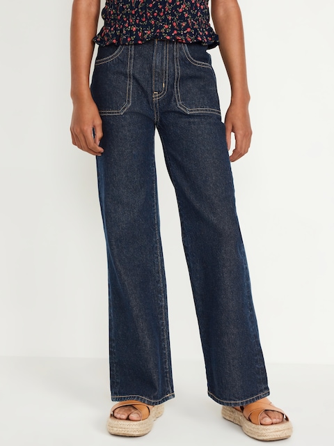 High-Waisted Baggy Wide-Leg Jeans for Girls