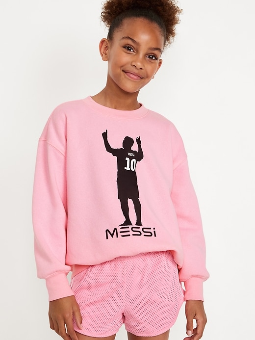 View large product image 1 of 5. Messi™ Oversized Graphic Sweatshirt for Girls