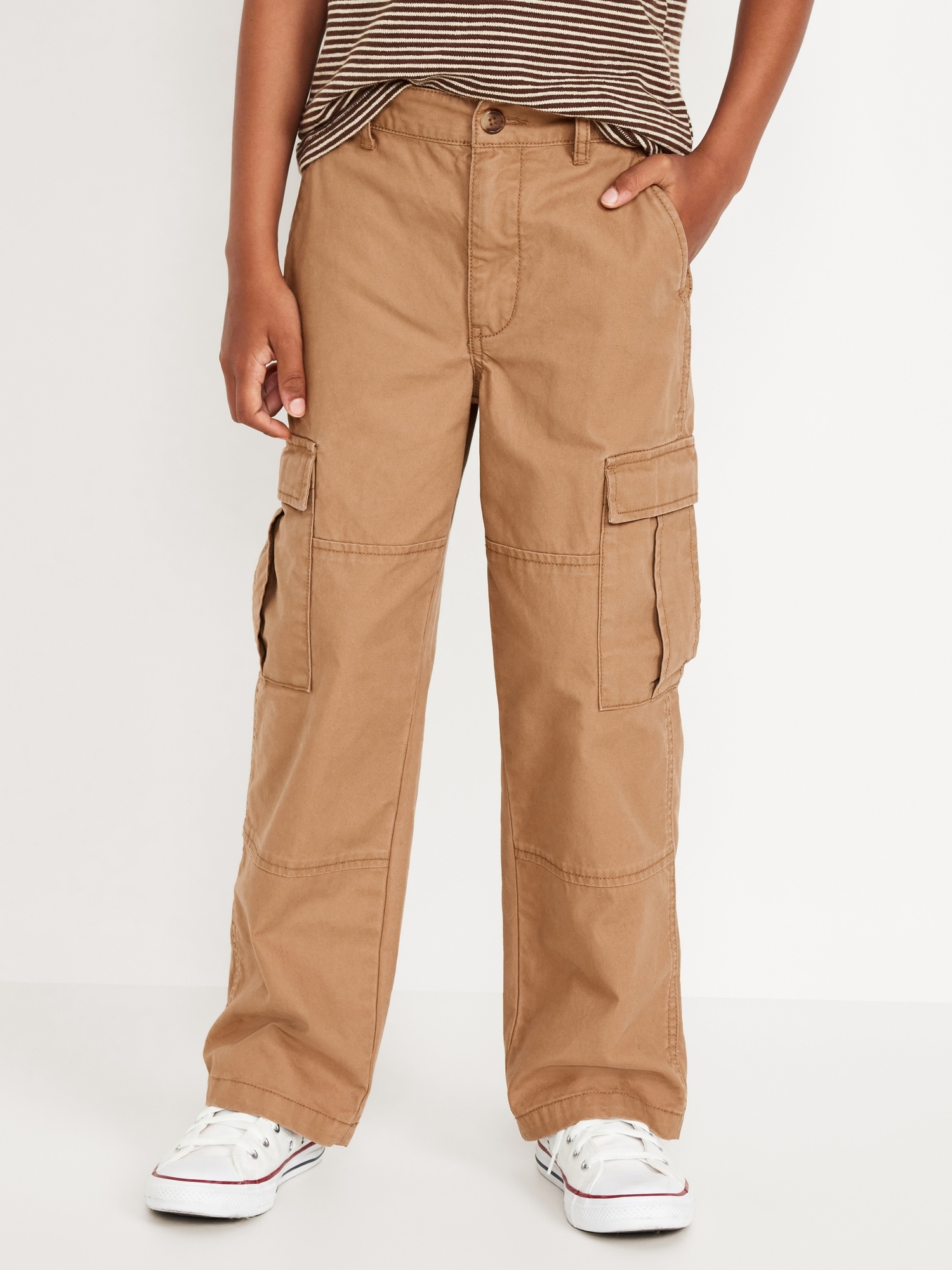 Baggy Non-Stretch Cargo Pants for Boys