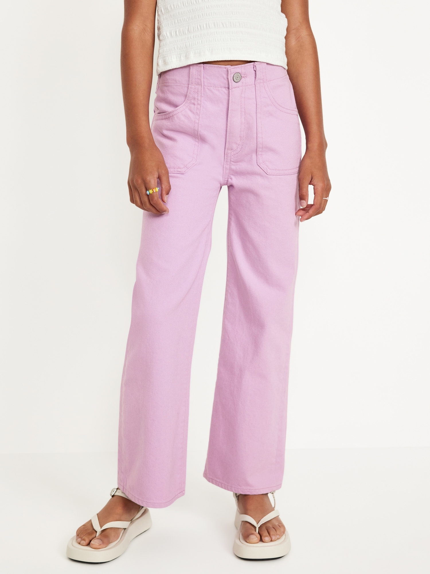 High-Waisted Baggy Wide-Leg Jeans for Girls