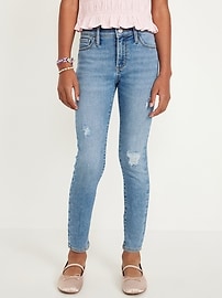 Image number 1 showing, High-Waisted Rockstar 360° Stretch Ripped Jeggings for Girls