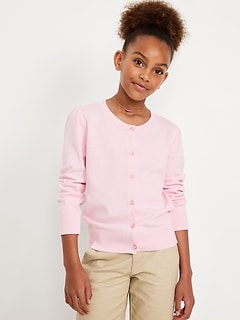 School Uniform Button-Up Cardigan for Girls