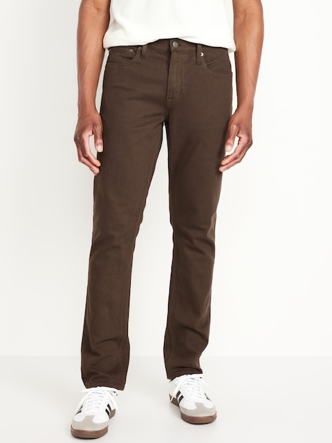 Slim Built-In Flex Five-Pocket Pants - Brown