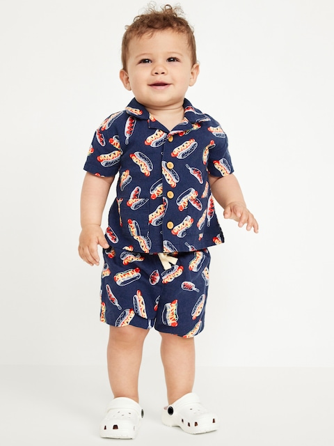 Printed Shirt and Shorts Set for Baby