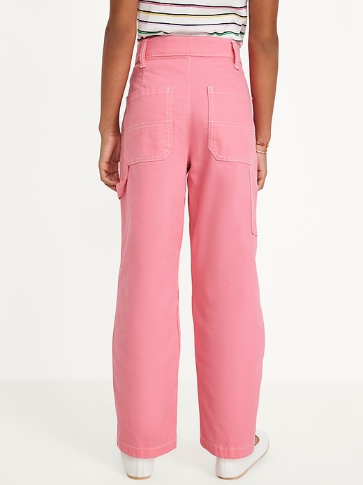 Voir une image plus grande du produit 2 de 5. Pantalon de menuisier ample à taille haute pour fille