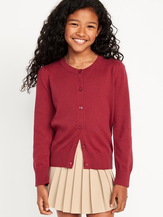 View large product image 1 of 6. School Uniform Button-Up Cardigan for Girls