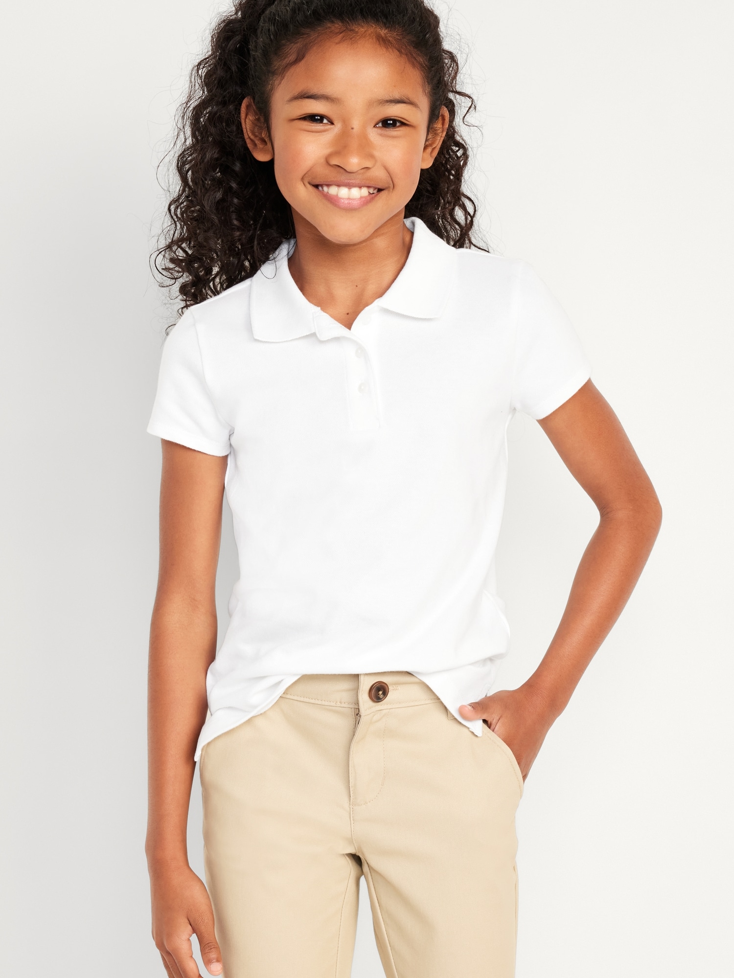 Uniform Pique Polo Shirt for Girls