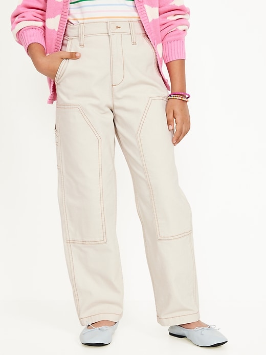 View large product image 1 of 5. Loose High-Waisted Carpenter Pants for Girls