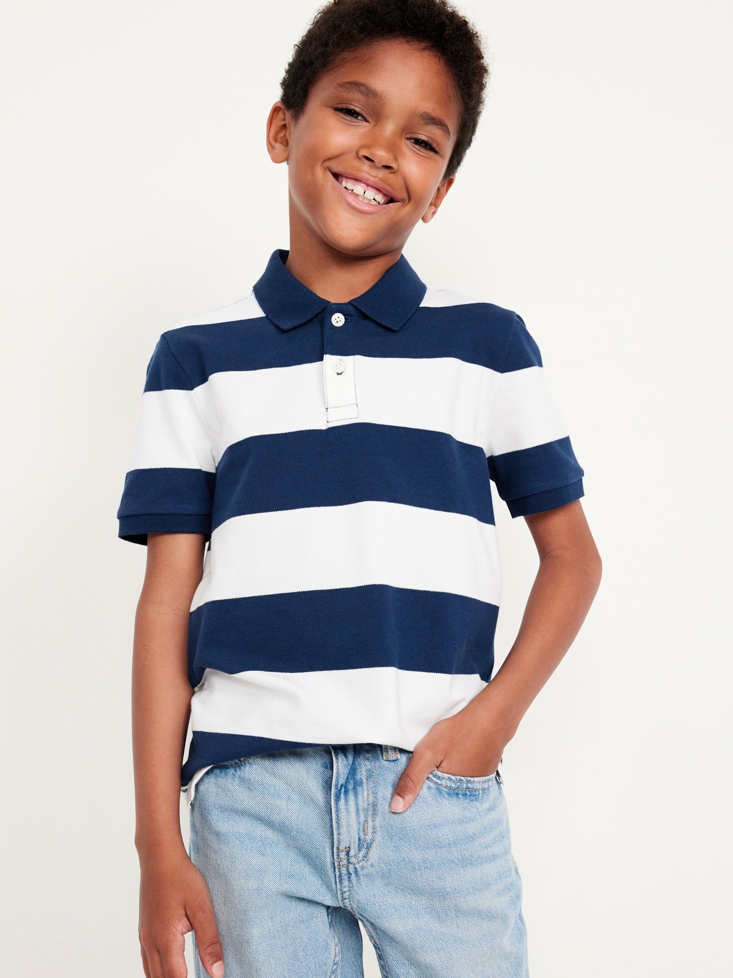 Printed Pique Polo Shirt for Boys