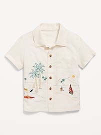 View large product image 3 of 3. Short-Sleeve Graphic Pocket Shirt for Toddler Boys