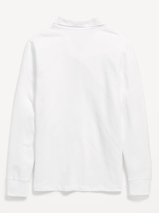 Image number 3 showing, School Uniform Long-Sleeve Polo Shirt for Boys