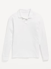 Image number 2 showing, School Uniform Long-Sleeve Polo Shirt for Boys