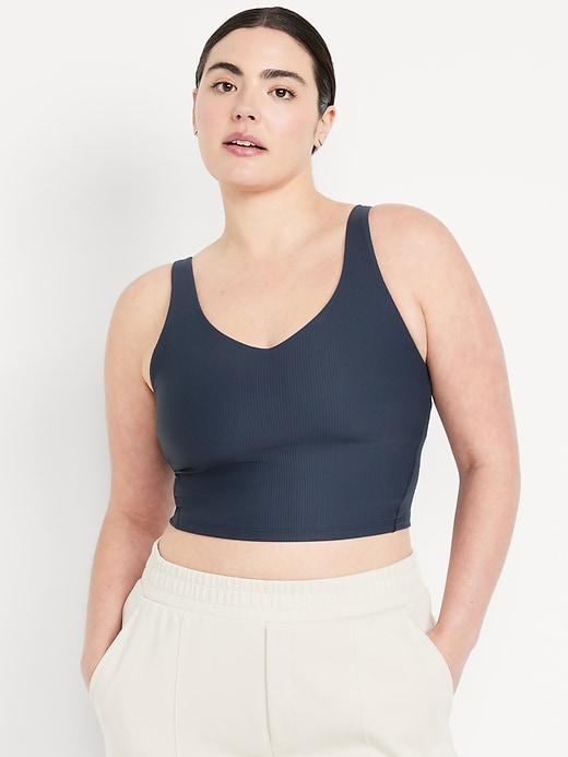 Image number 5 showing, Light Support PowerSoft Ribbed Longline Sports Bra