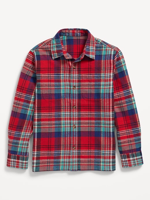 View large product image 2 of 3. Long-Sleeve Flannel Pocket Shirt for Boys