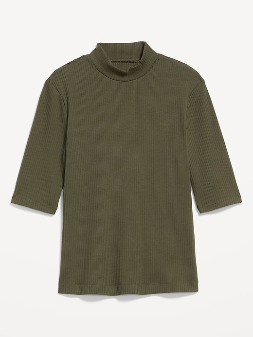 Image number 4 showing, Ribbed Mock-Neck Top