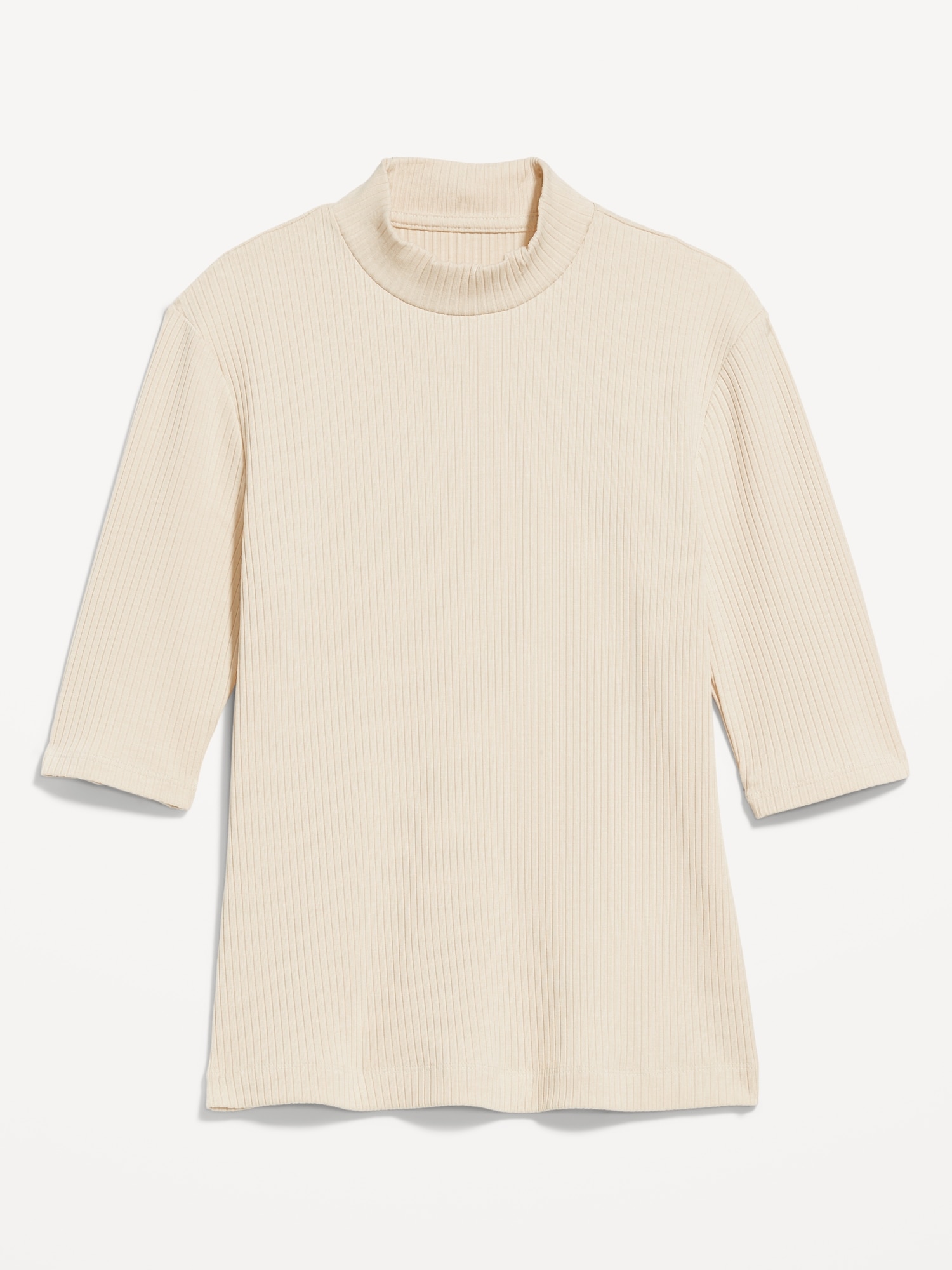 Ribbed Mock-Neck Top