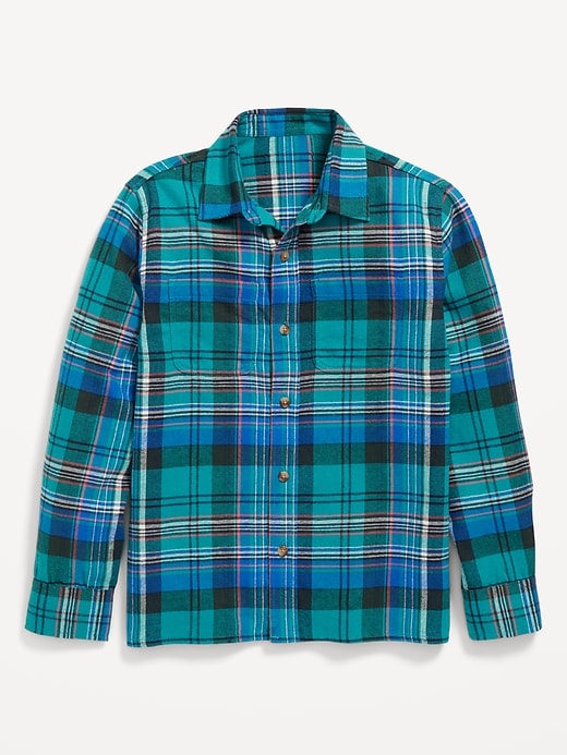 View large product image 2 of 3. Long-Sleeve Flannel Pocket Shirt for Boys