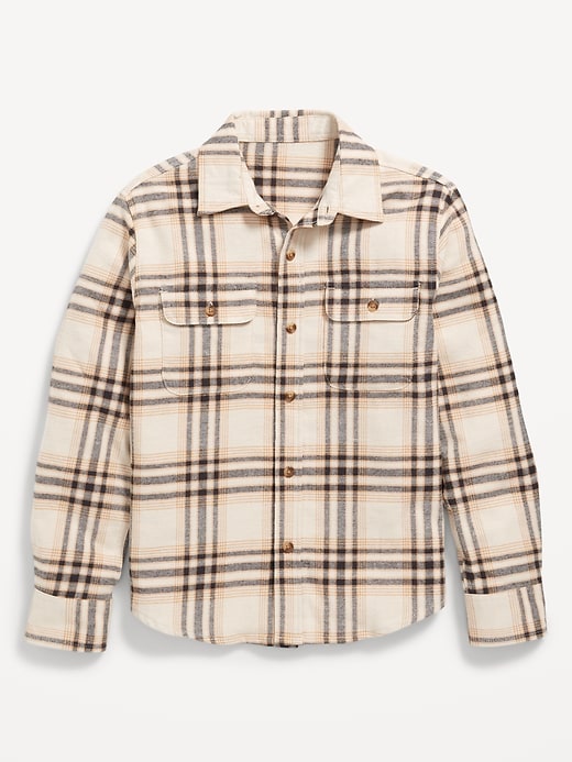 View large product image 2 of 2. Soft-Brushed Flannel Pocket Shirt for Boys