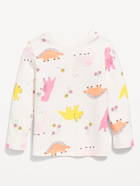 T-shirt à motif à manches longues pour toute-petite fille
