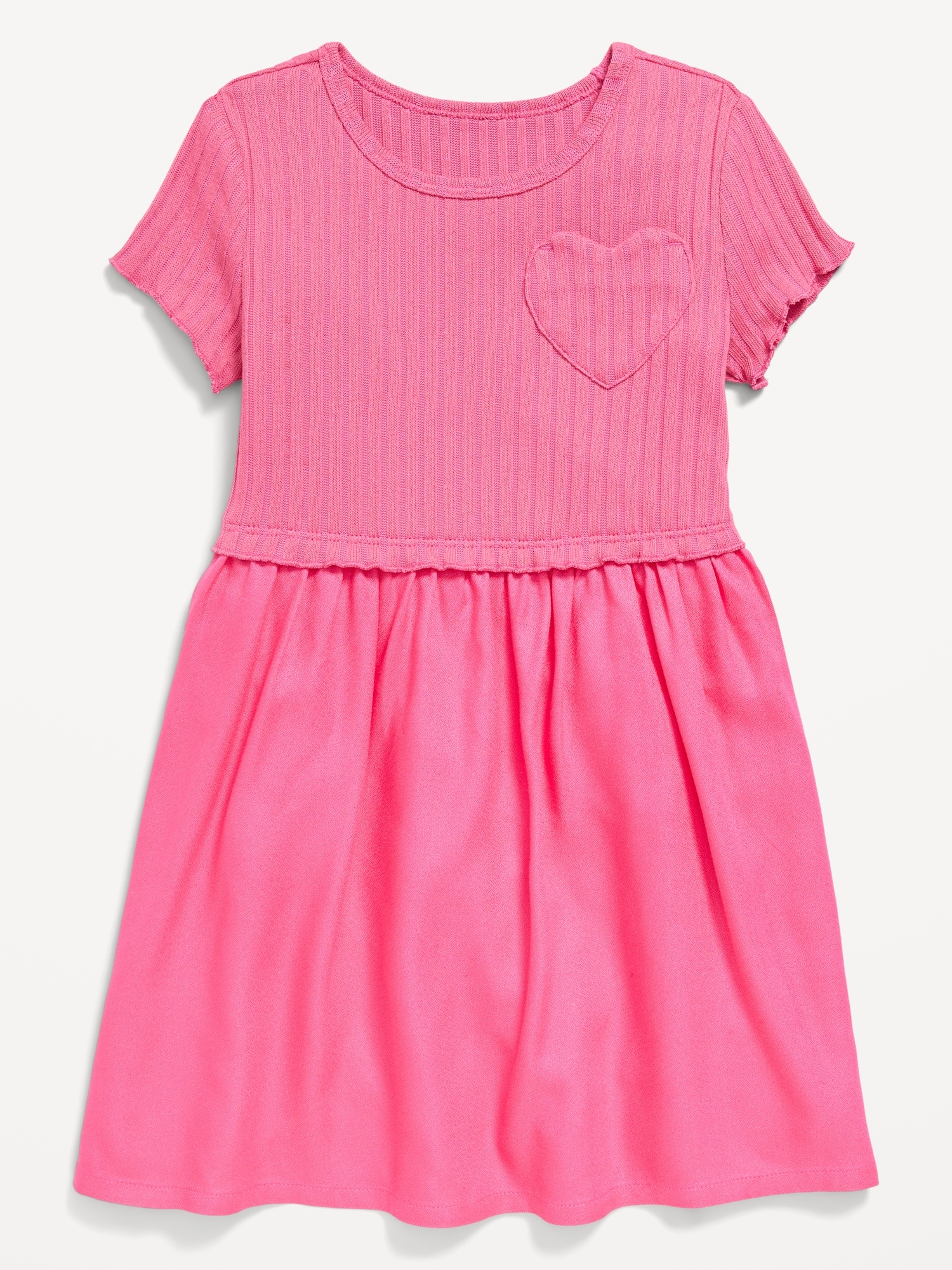 Old Navy Toddler Girls Short Sleeve Printed Dress Pink Regular Size 3T