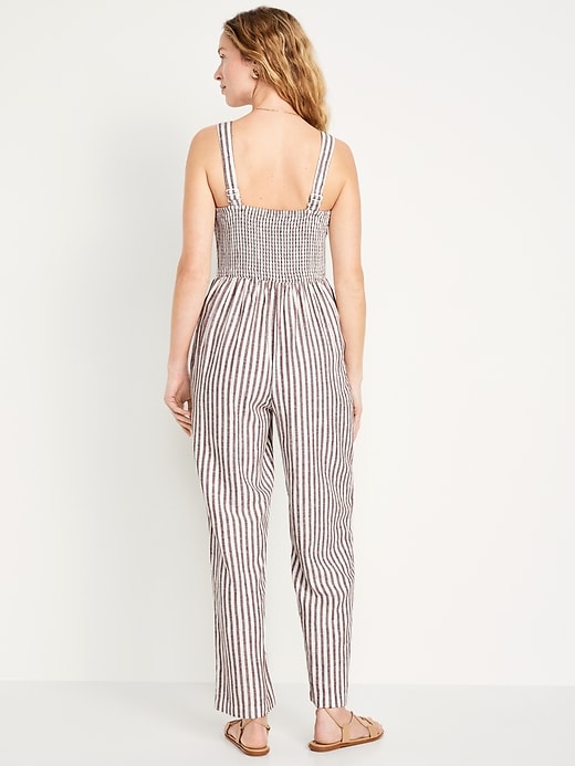 Image number 2 showing, Fit & Flare Linen-Blend Jumpsuit