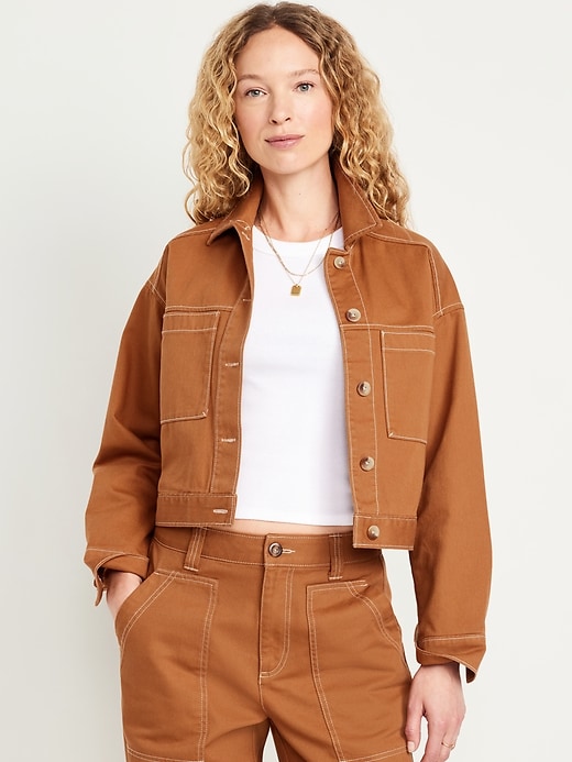 Image number 1 showing, Crop Utility Jacket