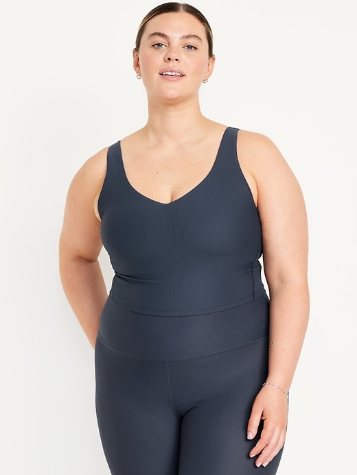 Image number 7 showing, Light Support PowerSoft Ribbed Longline Sports Bra