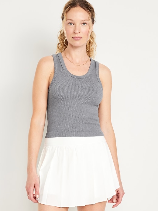 Image number 1 showing, Fitted Seamless Ribbed Tank Top