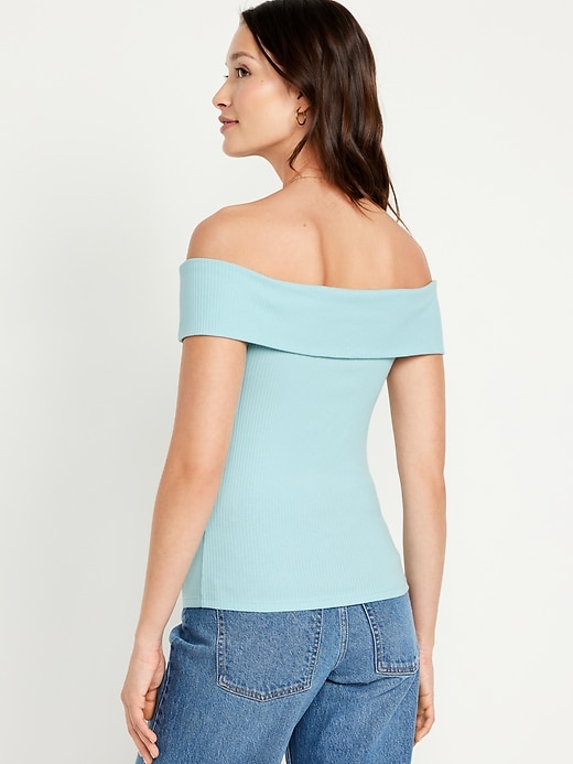 Image number 2 showing, Off-Shoulder Ribbed Top