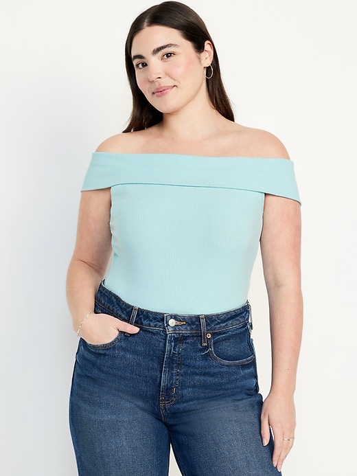 Image number 5 showing, Off-Shoulder Ribbed Top