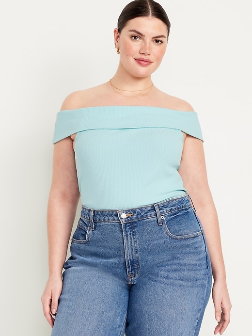 Image number 7 showing, Off-Shoulder Ribbed Top