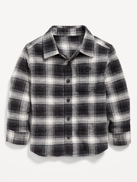 Chemise douillette à manches longues et à poche à carreaux pour Tout-petit garçon