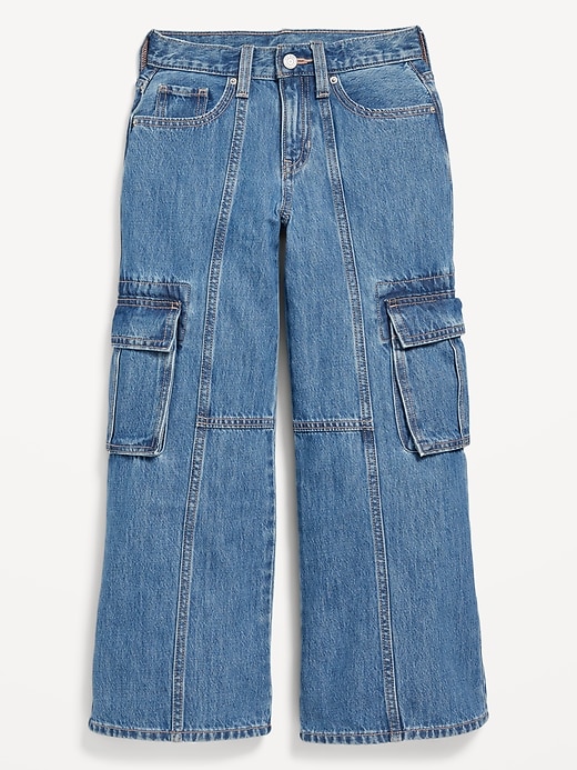 Image number 4 showing, High-Waisted Super Baggy Wide-Leg Cargo Jeans for Girls