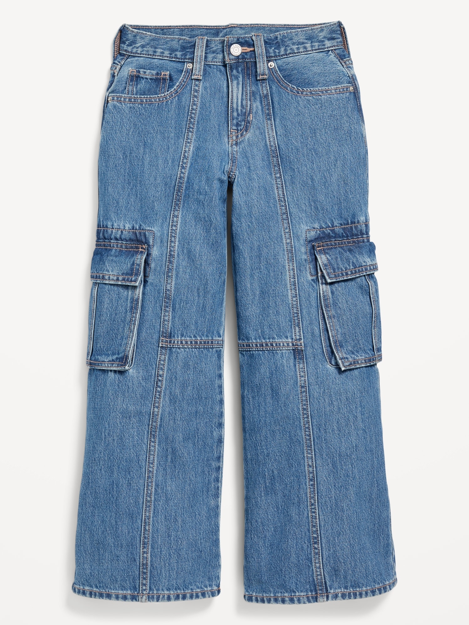 High-Waisted Super Baggy Wide-Leg Cargo Jeans for Girls